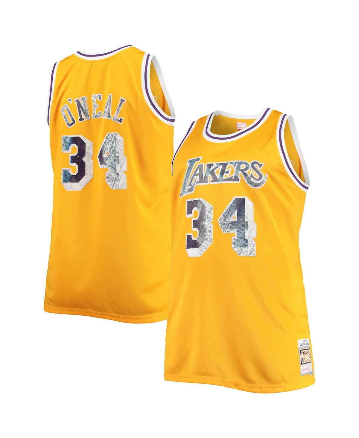 Men's Shaquille O'Neal Gold Los Angeles Lakers Big and Tall 1996-97 Nba 75th Anniversary Diamond Swingman Jersey - Gold