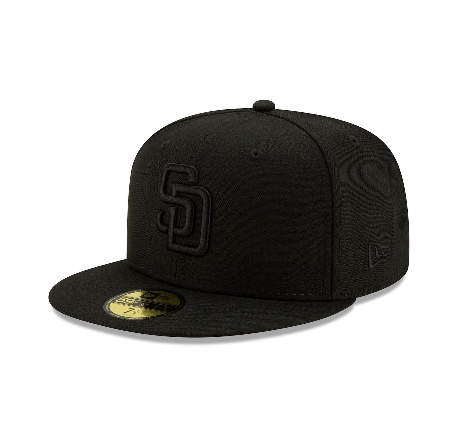 Men's Black San Diego Padres Black on Black 59FIFTY Fitted Hat
