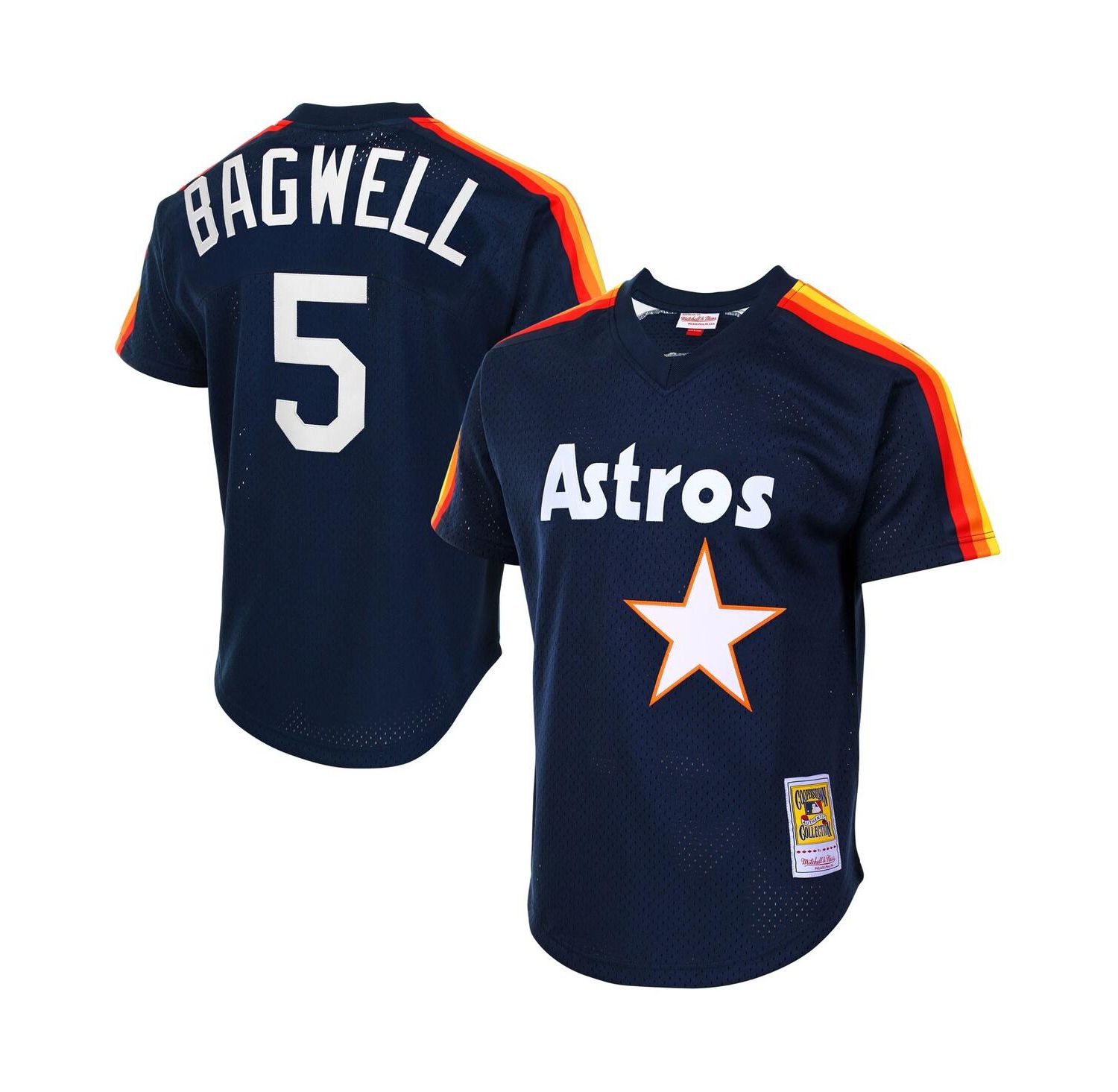 Men's Jeff Bagwell Navy Houston Astros Cooperstown Mesh Batting Practice Jersey