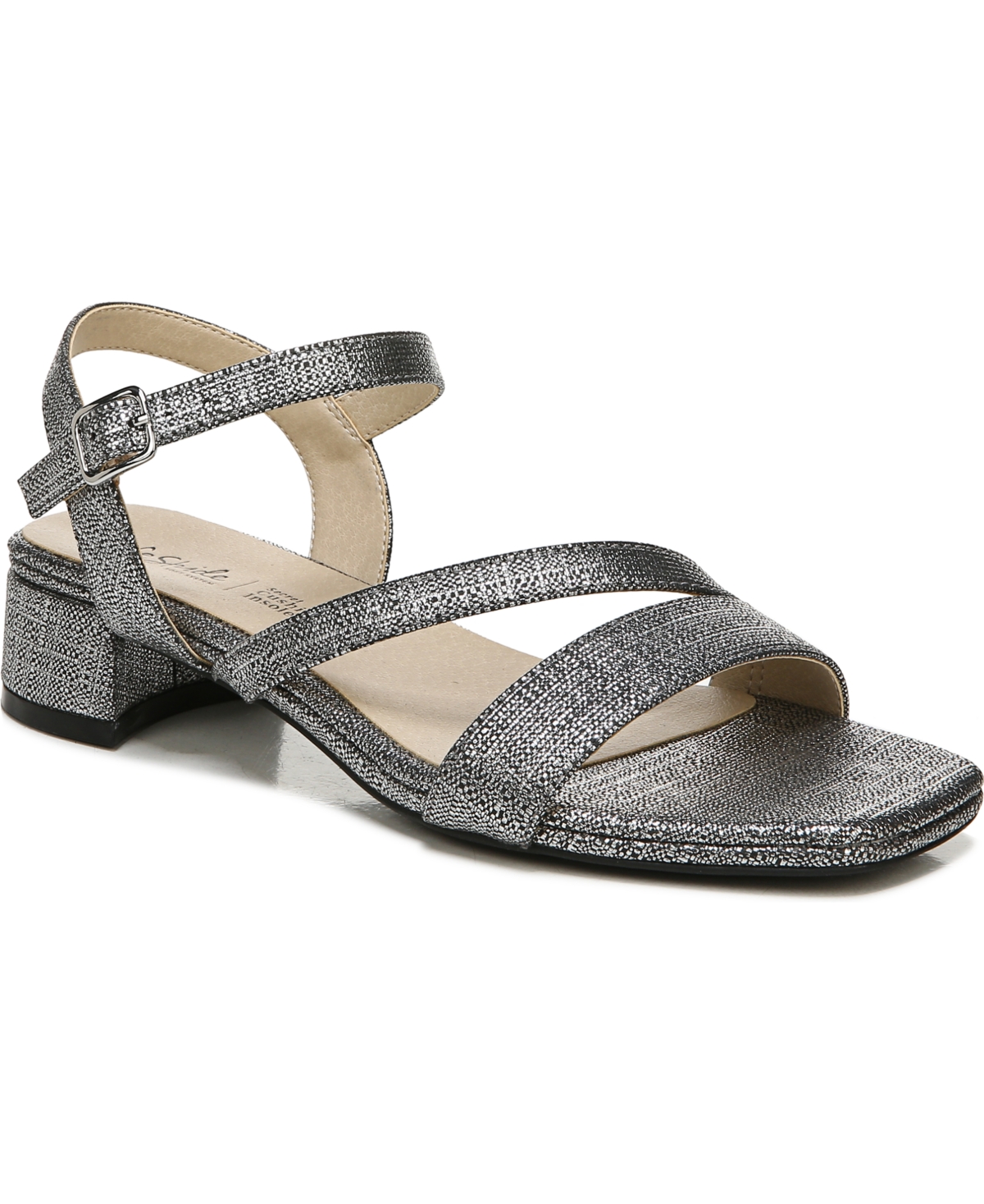 Lifestride Julep Ankle Strap Sandals Women's Shoes In Metallic Black