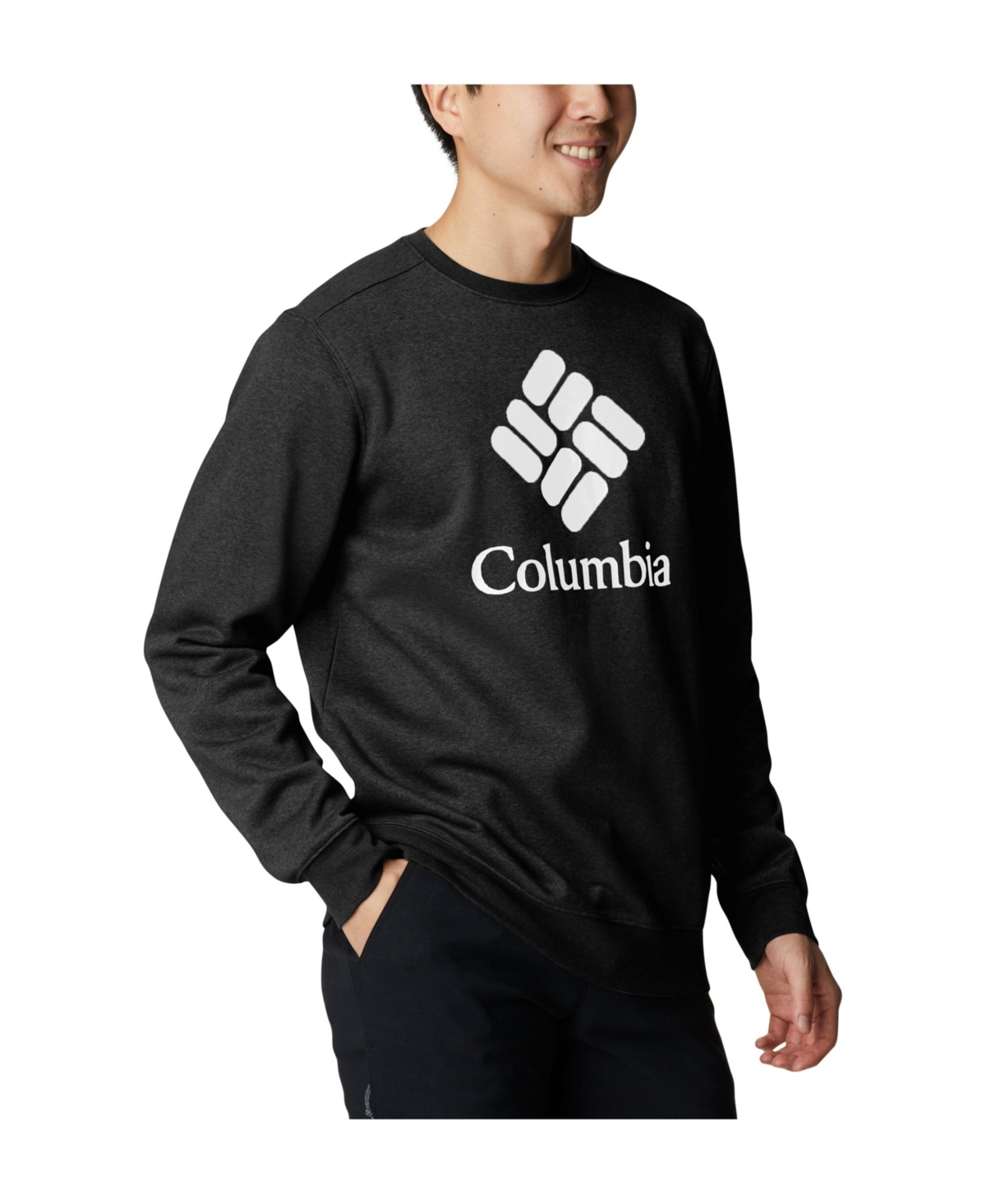 Shop Columbia Men's Gem Logo Trek Crew Sweatshirt In Colm Grey Hthr