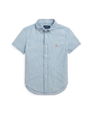 ralph lauren denim short sleeve shirt