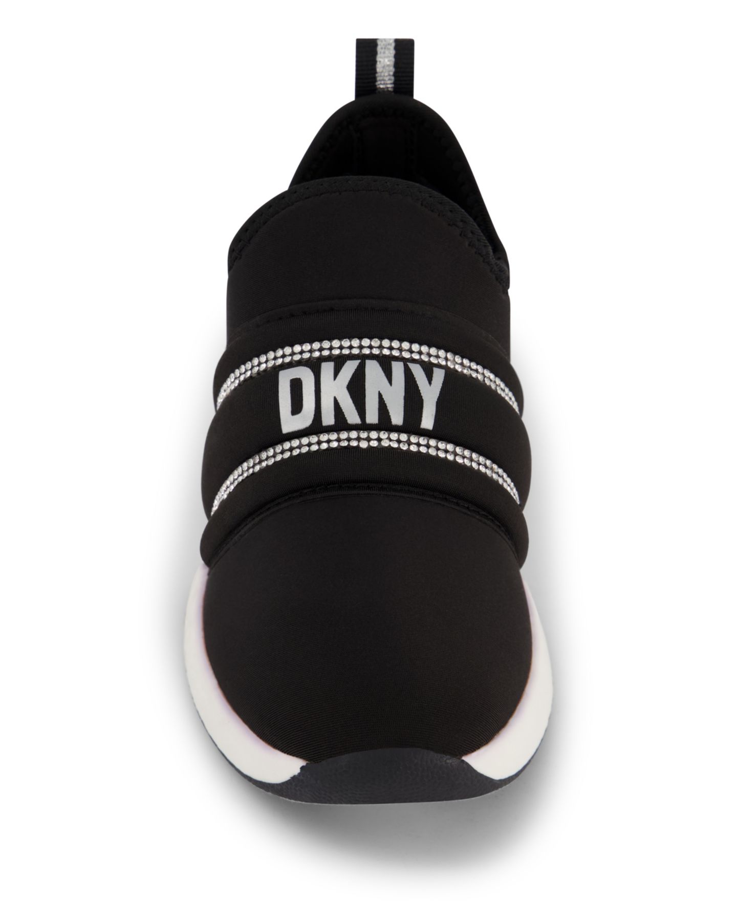 Кроссовки DKNY Bedazzled Logo Sport Stretch Slip On Sneakers для девочек, цвет: Чёрный — фото 6