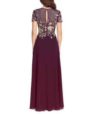 Betsy & Adam Beaded Embroidery-Trim Gown - Macy's