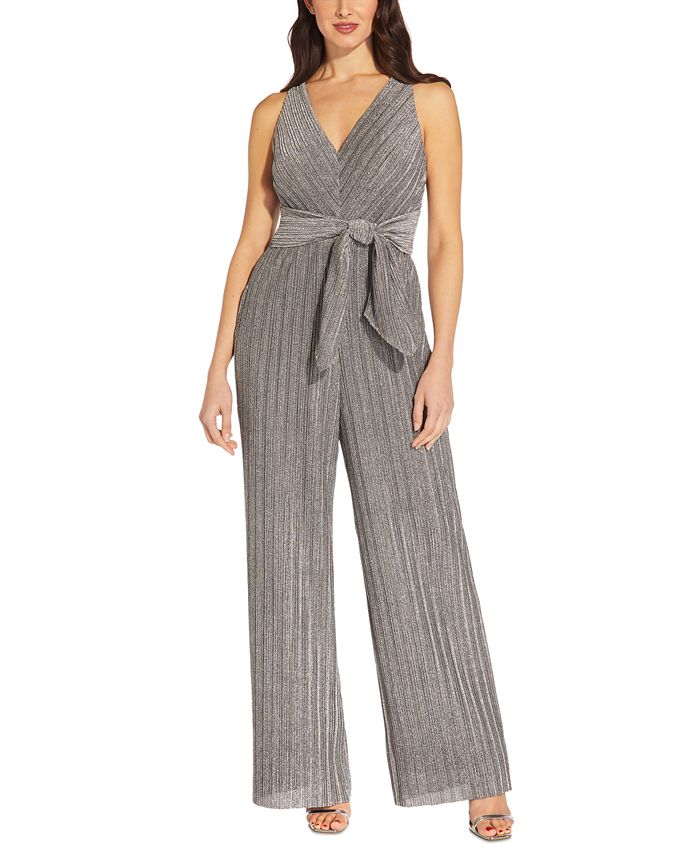 Adrianna Papell Arianna Papell Petite V-Neck Jumpsuit - Macy's