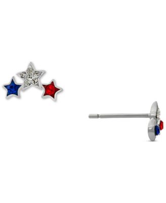 Giani Bernini - Multicolor Crystal Triple Star Stud Earrings in Sterling Silver