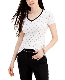 Women's Anchor-Print Cotton T-Shirt