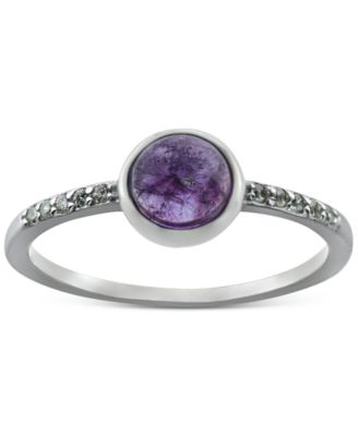 Giani Bernini - Amethyst (5/8 ct. t.w.) & Cubic Zirconia Bezel Ring in Sterling Silver, (Also in Labradorite)