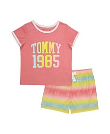 Toddler Girl Short Sleeve Top and Shorts Pajama Set, 2 Piece