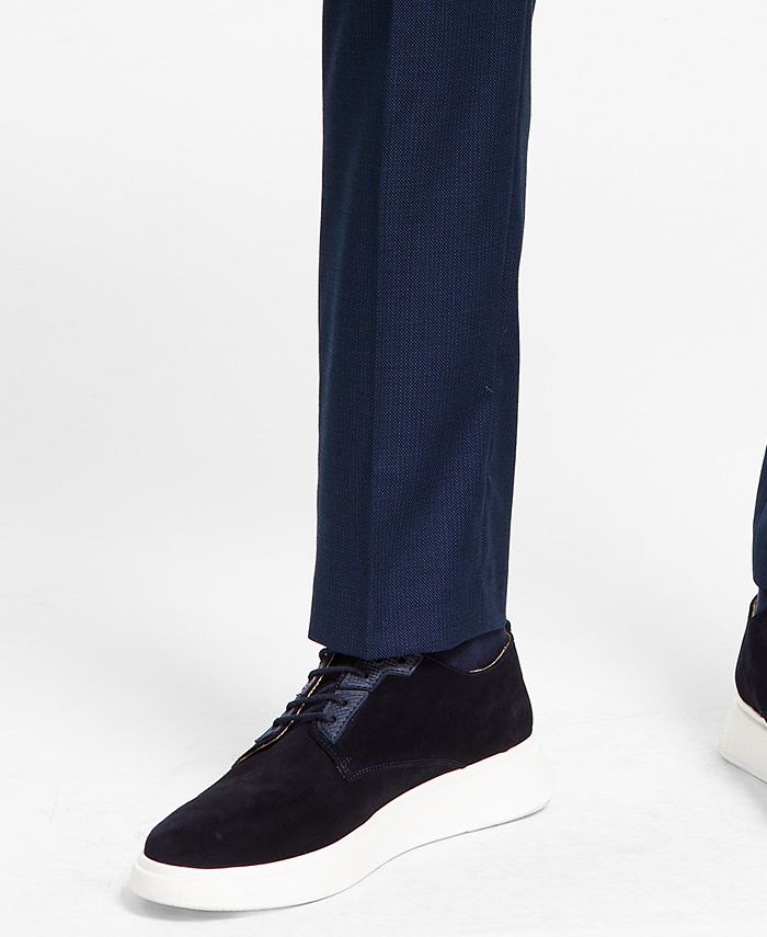 Calvin Klein - Men's Slim-Fit Stretch Gray Sharkskin Suit Pants