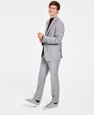 Calvin Klein Mens Infinite Stretch Solid Slim Fit Suit Separates In Light Grey