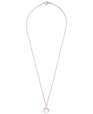 Diamond Crescent Moon 20" Pendant Necklace (1/10 ct. t.w.) in 14k Gold or 14k Rose Gold, Created for Macy's