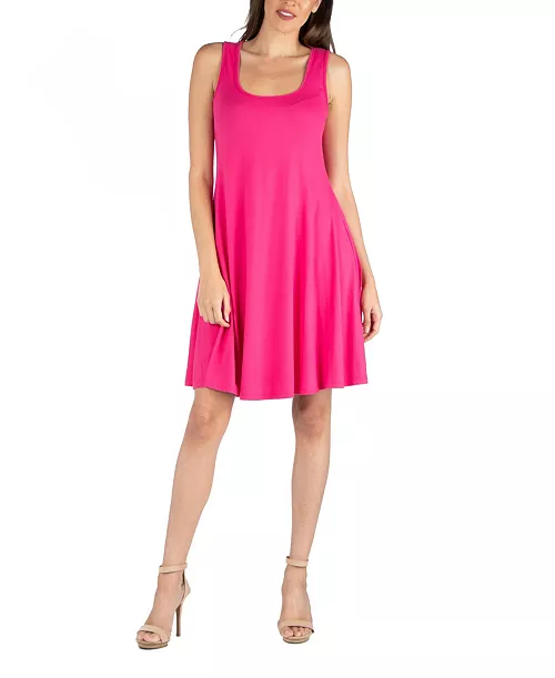 women's sleeveless a-line fit and flare skater dress