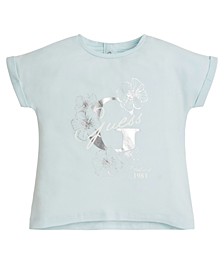 Baby Girls Metallic Logo Stretch Jersey T-shirt