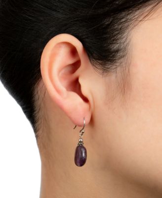 Amethyst Drop Earrings (11 ct. t.w.) in Sterling Silver, (Also in Turquoise, Sodalite, Rose Quartz, & Red Jasper), Created for Macy's