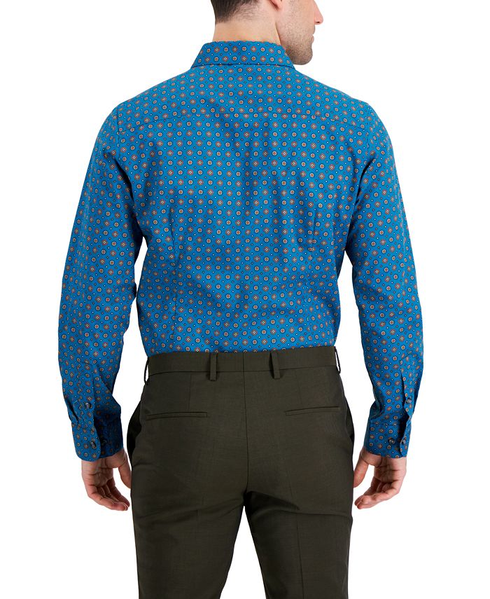 Bar III Men's SlimFit Performance Stretch MedallionPrint Dress Shirt