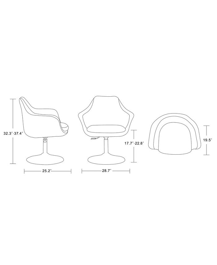 Manhattan Comfort Kinsey Adjustable Height Swivel Accent Chair Macy's