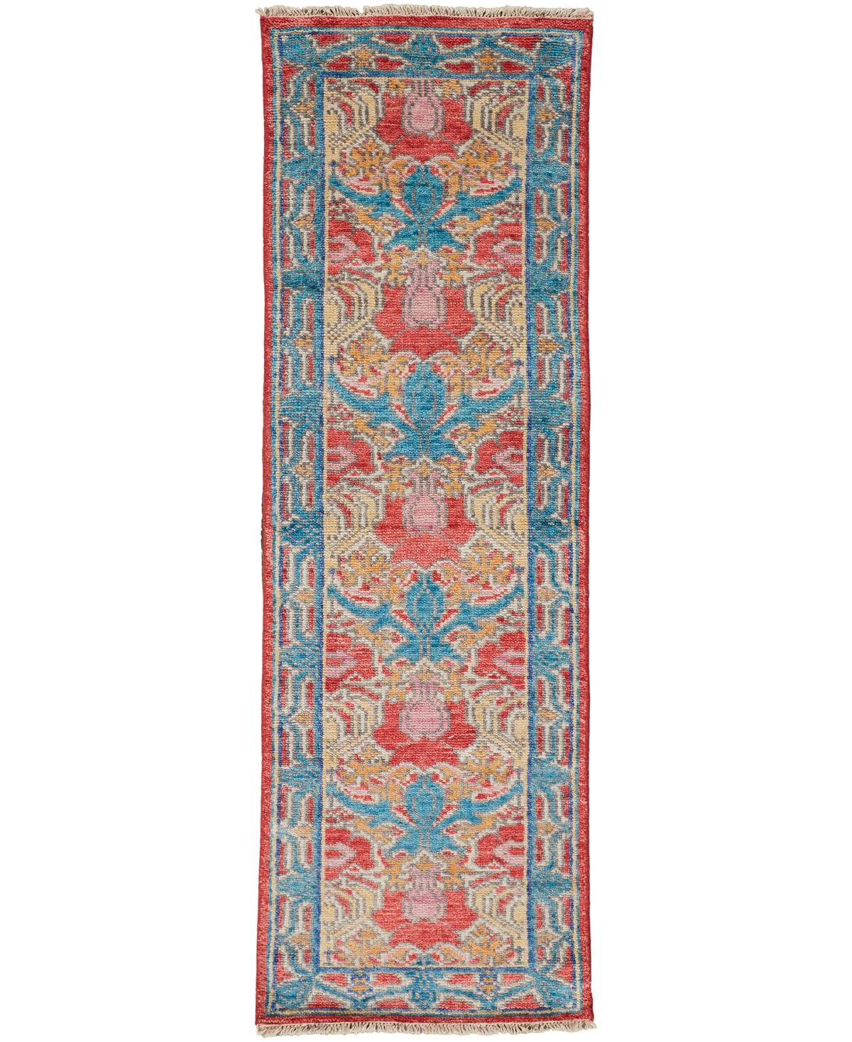 Feizy Halina HAL6633 2'6in x 8' Runner Area Rug - Blue, Red