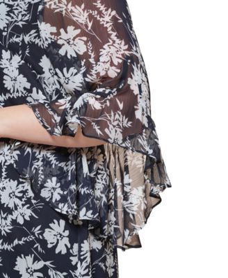 Calvin Klein Plus Size Chiffon A-Line Dress