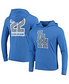 Men's Royal Clayton Kershaw Los Angeles Dodgers Threads Soft hand Long Sleeve Player Hoodie T-shirt