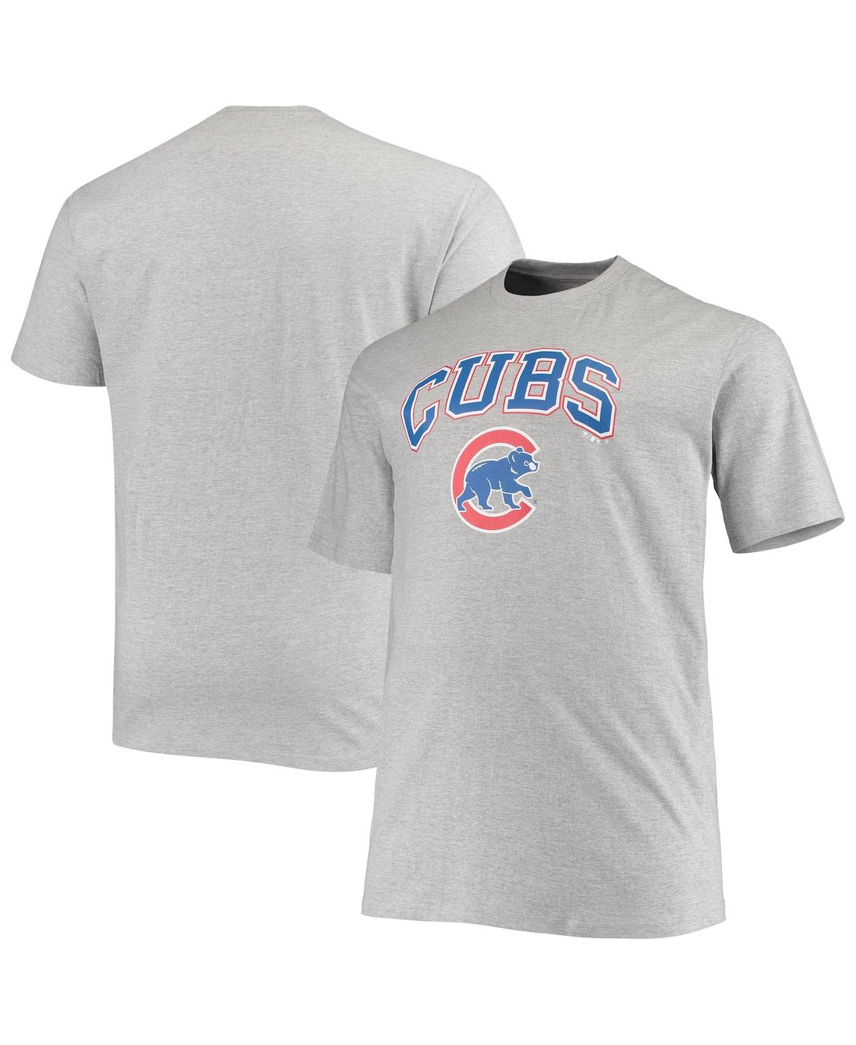 Fanatics Men's  Heathered Gray Chicago Cubs Big And Tall Secondary T-shirt