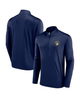 Men's Fanatics Branded Navy Milwaukee Brewers Underdog Mindset Quarter-Zip Jacket