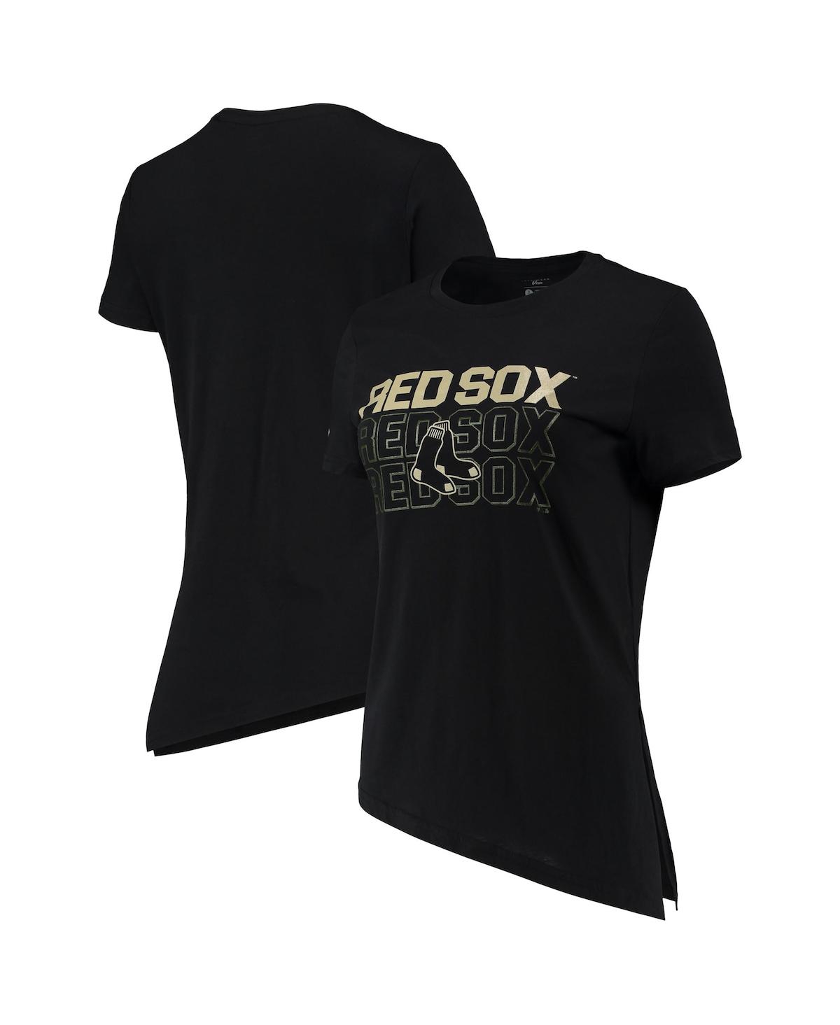 Women's Levelwear Black Boston Red Sox Birch Delta Asymmetrical T-shirt - Black