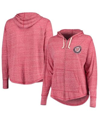 Women's Red Washington Nationals Plus Size Full-Zip Hoodie