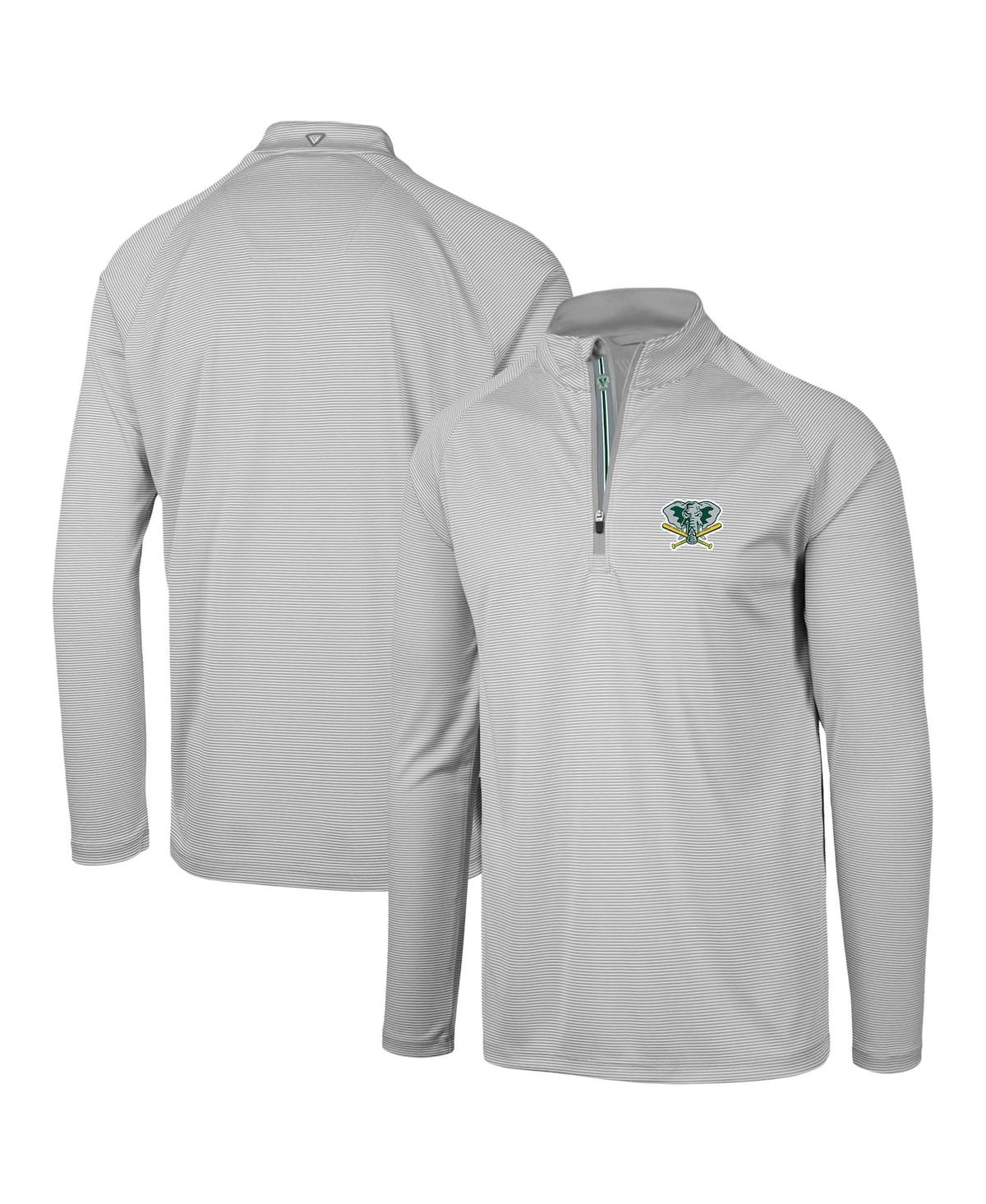 Men's Levelwear Gray Oakland Athletics Orion Historic Logo Raglan Quarter-Zip Jacket - Gray