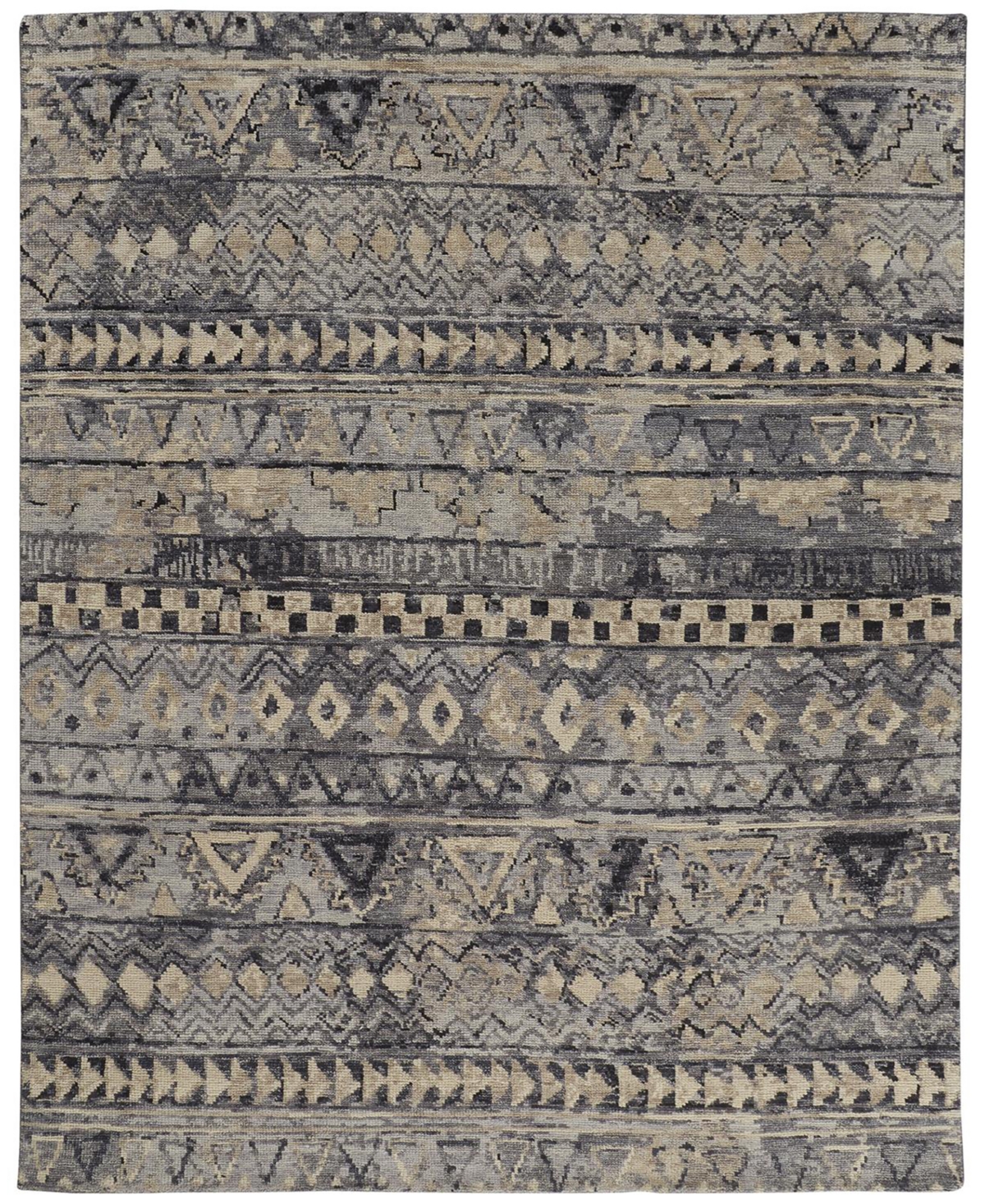 Simply Woven Tempe Tem6630 5'6" X 8'6" Area Rug In Gray,blue