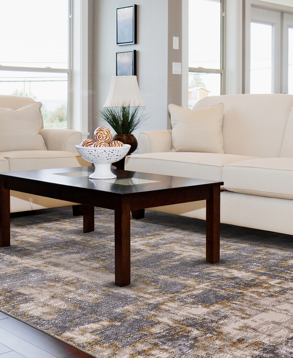 Simply Woven Waldor R3969 5' X 8' Area Rug In Gray,gold-tone