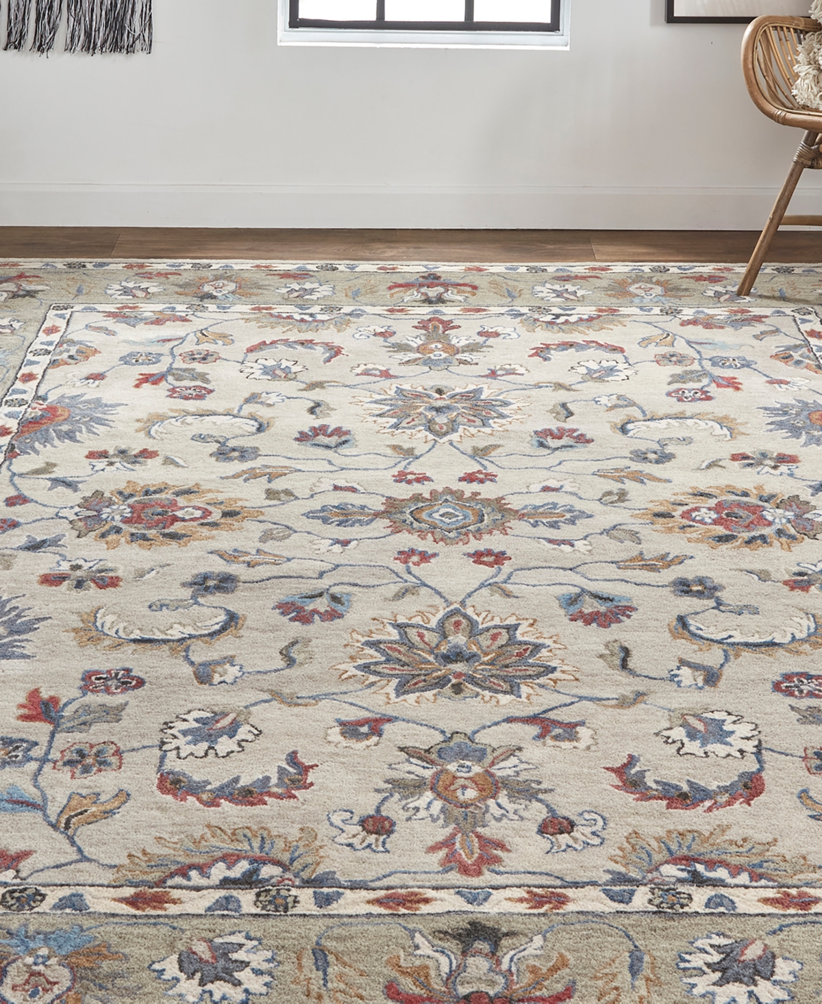 Feizy Rylan R8642 5' X 8' Area Rug In Gray,red