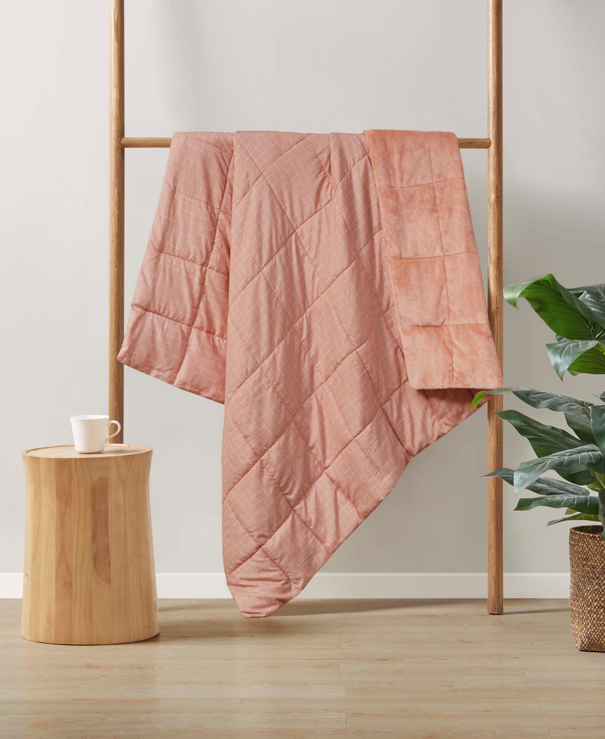 Clean Spaces Quilted Throw, 50" X 60" In Heath Copper