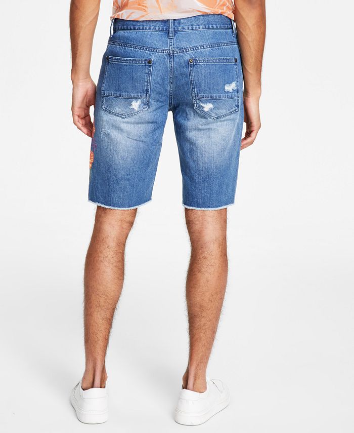 INC International Concepts Men's Ripped Denim Shorts, Created for Macy