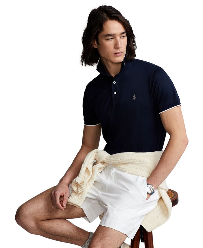 Polo Ralph Lauren men's polo shirt in slim fit cotton piqué Navy