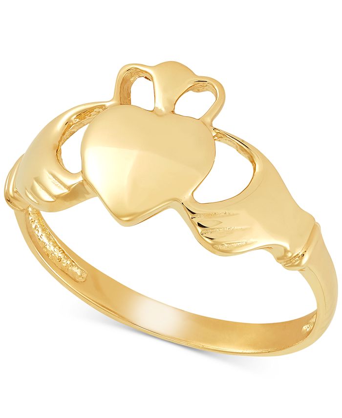 14 kt Yellow Gold 6 14k Polished Ladies Claddagh Ring Size