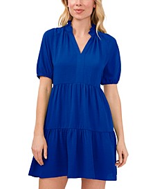 Women&apos;s Short Sleeve Tiered V-Neck Baby Doll Dress