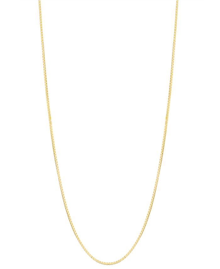 16-24" Box Chain Necklace (3/4mm) in 14K Gold