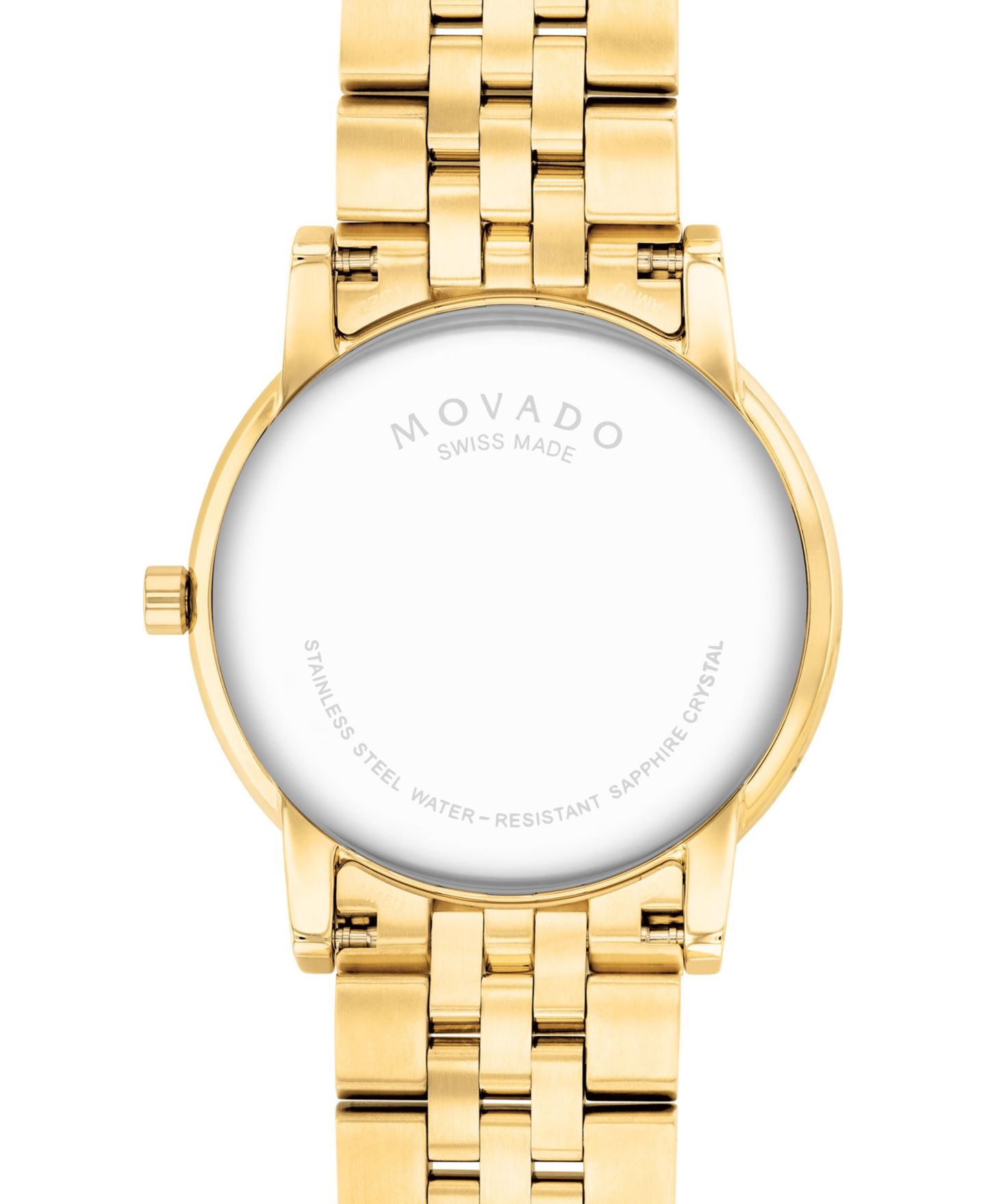 Часы Movado Unisex Swiss Museum Classic Diamond (1/20 ct. t.w.) Gold PVD Stainless Steel Bracelet Watch 40mm — фото 3