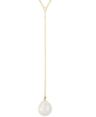 Macy's - Cultured Freshwater Baroque Pearl (12mm) 26" Lariat Necklace in 14k Gold