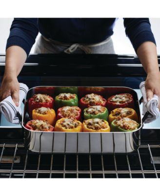 5-Ply Clad Stainless Steel 15" x 11.5" Roaster with Removable Rack