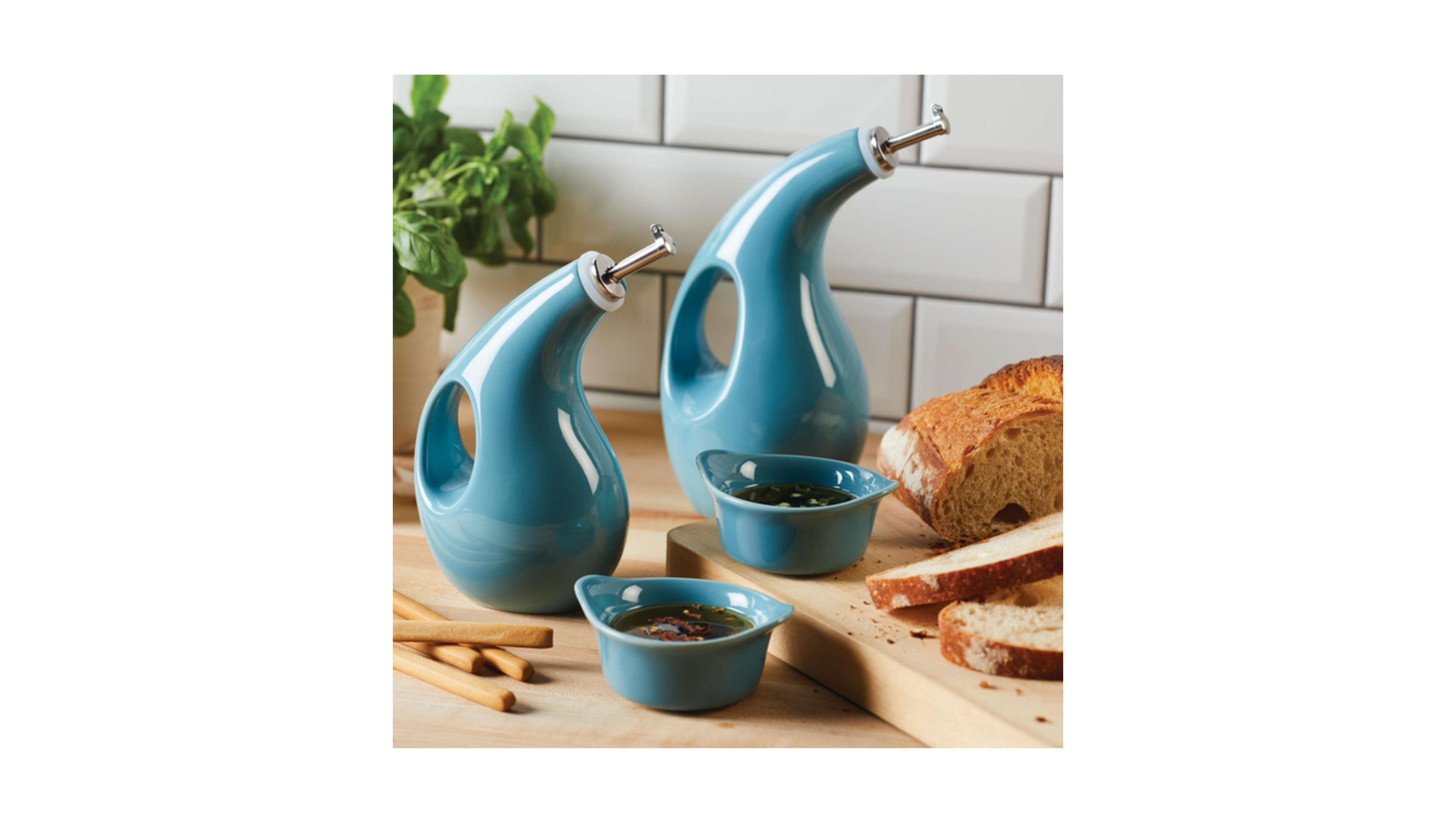 Rachael Ray Ceramics Evoo 4-Pc. Dispensing Bottle & Ramekin Dipper Set