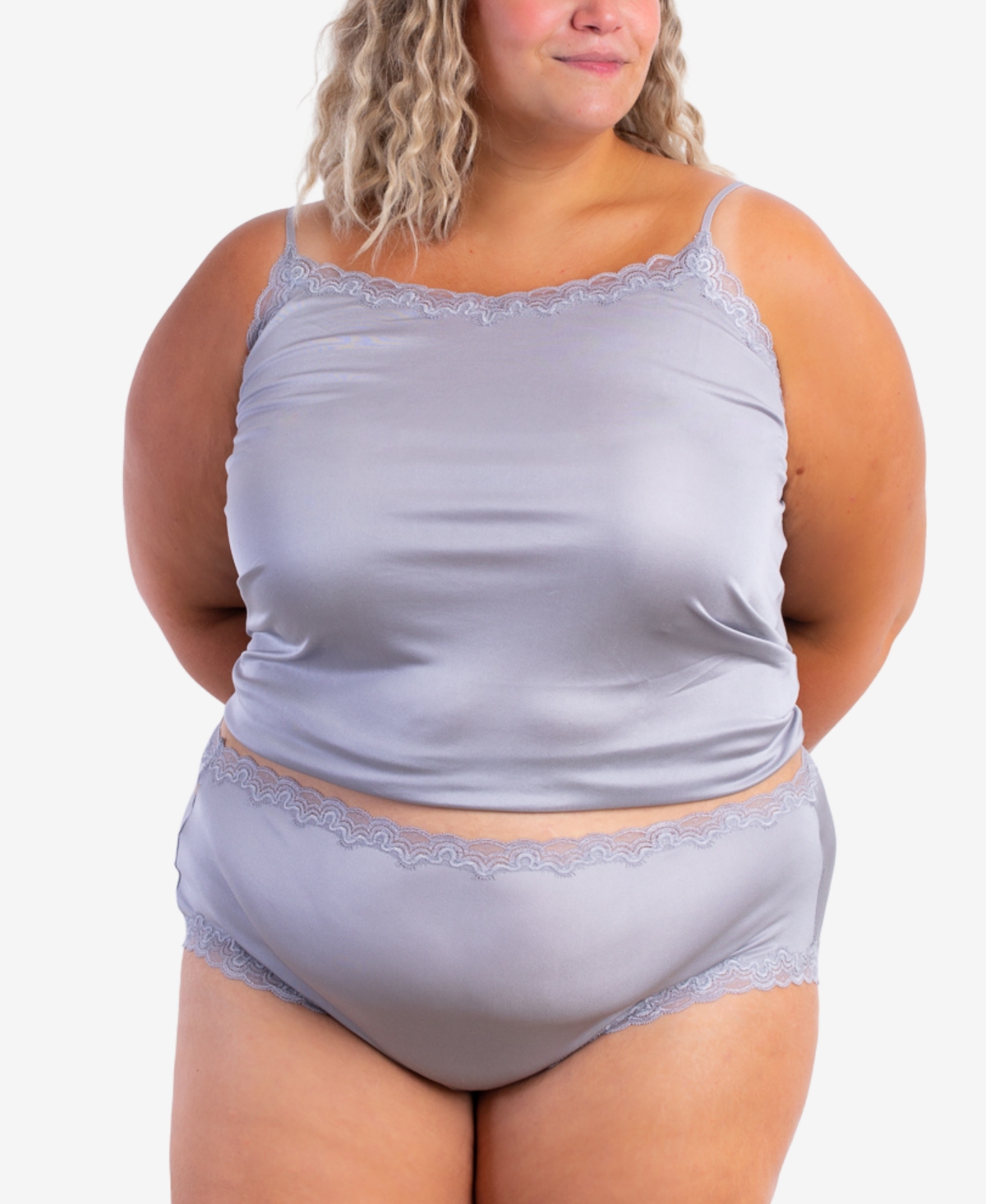 Women's Silk Lace Camisole - Rose quartz