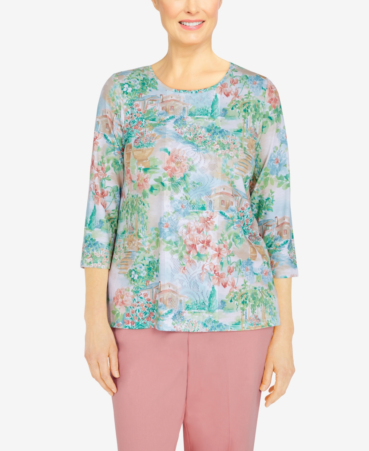 Petite Size Isle of Capri Garden Scenic Top
