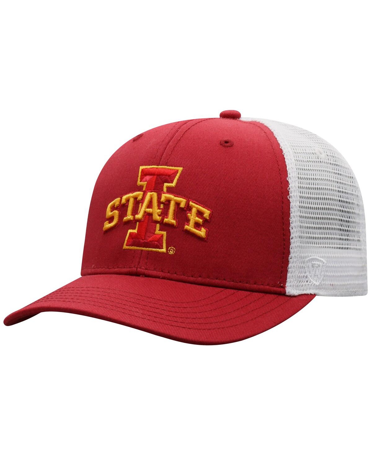 Top Of The World Men's  Cardinal, White Iowa State Cyclones Trucker Snapback Hat In Cardinal,white