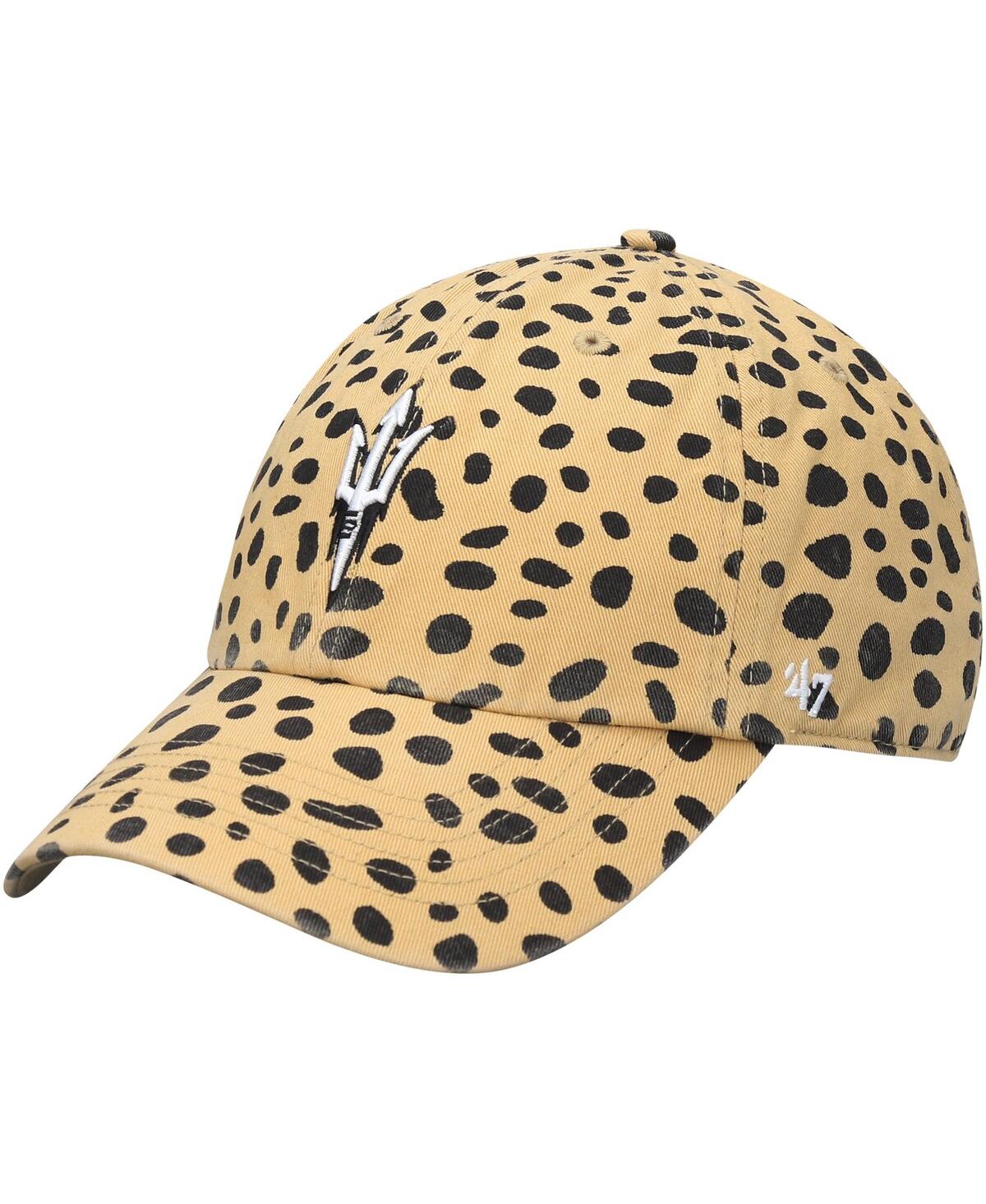 47 Brand Women's ' Tan Arizona State Sun Devils Cheetah Clean Up Adjustable Hat