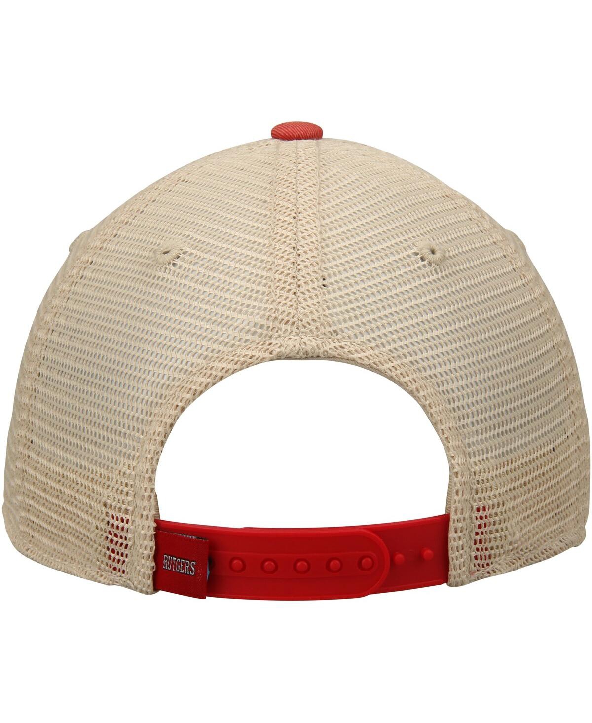 Top Of The World Men's  Scarlet, Tan Rutgers Scarlet Knights Offroad Trucker Hat In Scarlet,tan