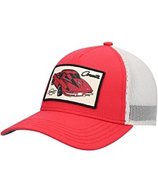 Men's Red/Natural Chevrolet Corvette Valin Trucker Snapback Hat