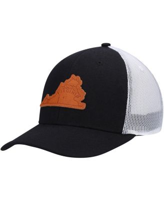Men's Local Crowns Black Virginia Leather State Applique Trucker ...