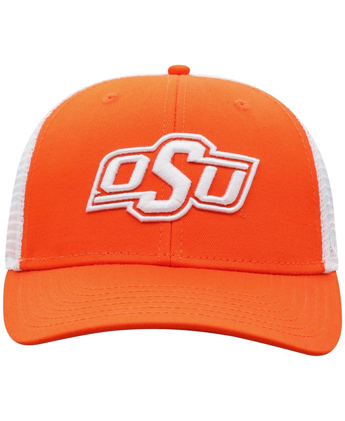 Top Of The World Men's  Orange, White Oklahoma State Cowboys Trucker Snapback Hat In Orange,white